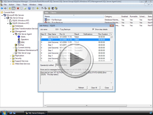 Troubleshooting SQL 2000 Maintenance Plans