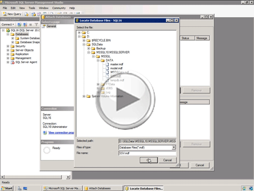 Attaching and Detaching SQL Server Databases