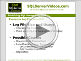 Watch Shrinking SQL Server Log Files.